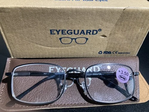 EYEGUARD High Magnification Power Spring Hinge Reading Glasses +3.50